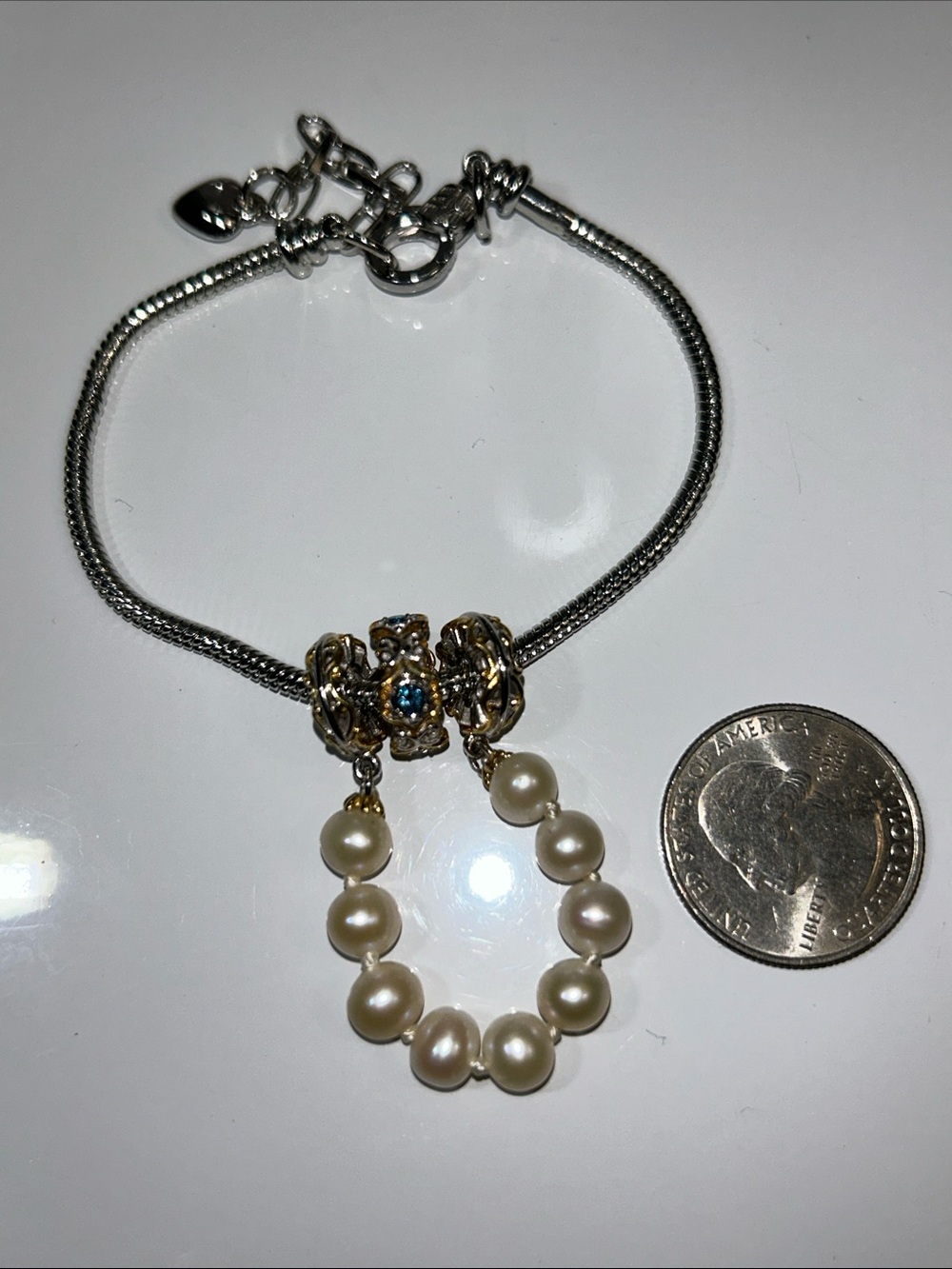 NWOT Gems En Vogue Palladium 18k Genuine Gemstone Euro Style Charm Set - Picture 7 of 8